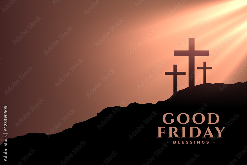 good friday background with crosses and sunlight rays Stock Vector | Adobe  Stock