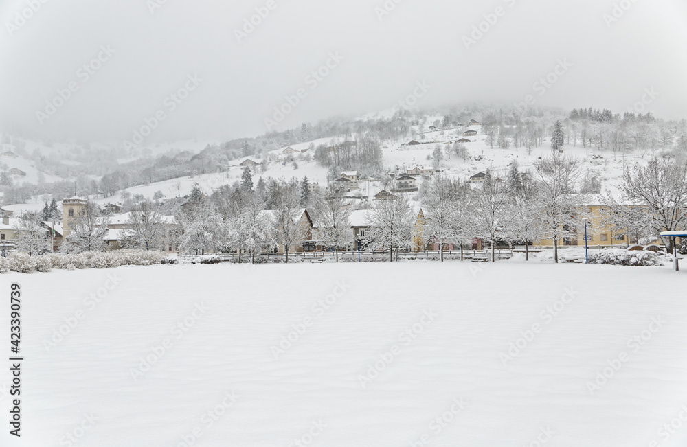 Village de Bussang sous la neige