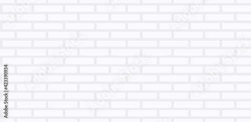 White brick wall pattern seamless, vector background illustration