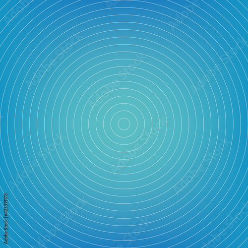 Abstract circle pattern, blue radial gradient background, vector illustration
