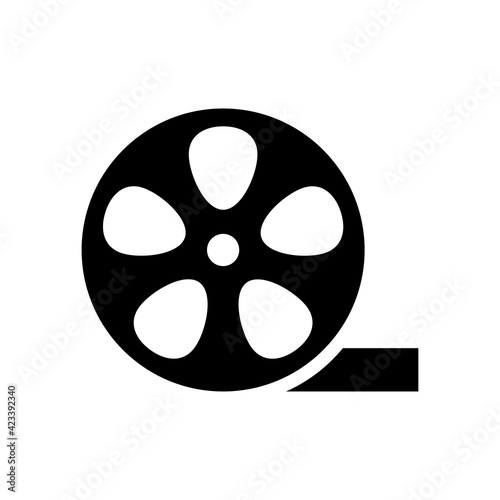 film reel icon design, glyph style, vector eps10