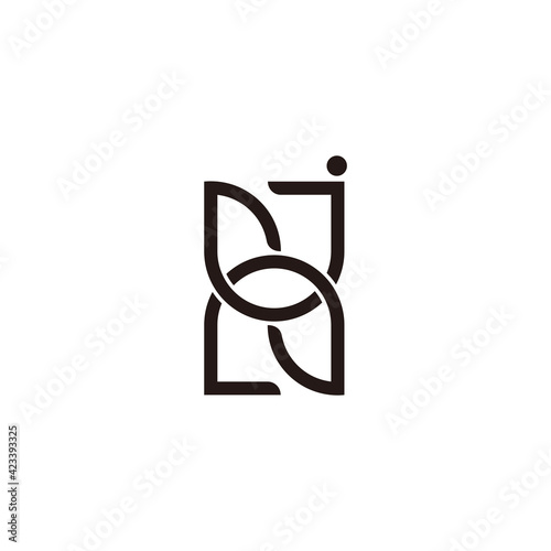 letter jn linked geometric simple logo vector photo