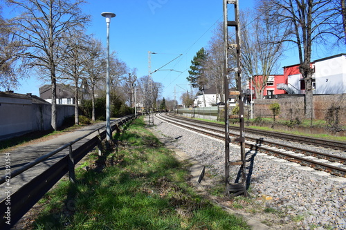 leere Eisenbahnstrecke durch das Rheintal photo