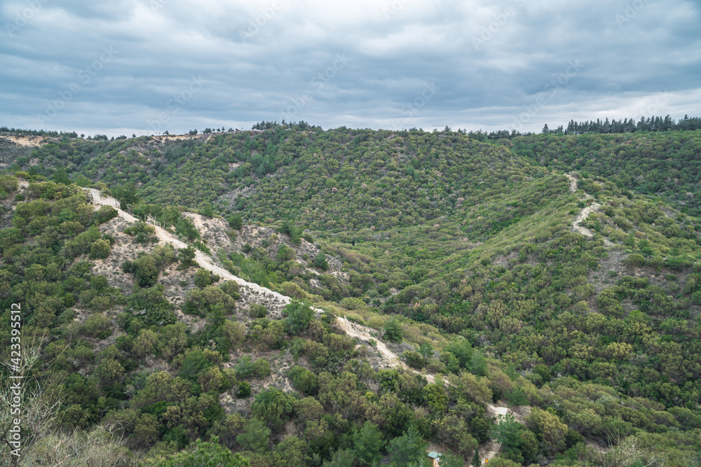The landscapes of the Gallipoli peninsula - famous for the 1915 World War One Gallipoli Campaign near Gelibolu, Turkey