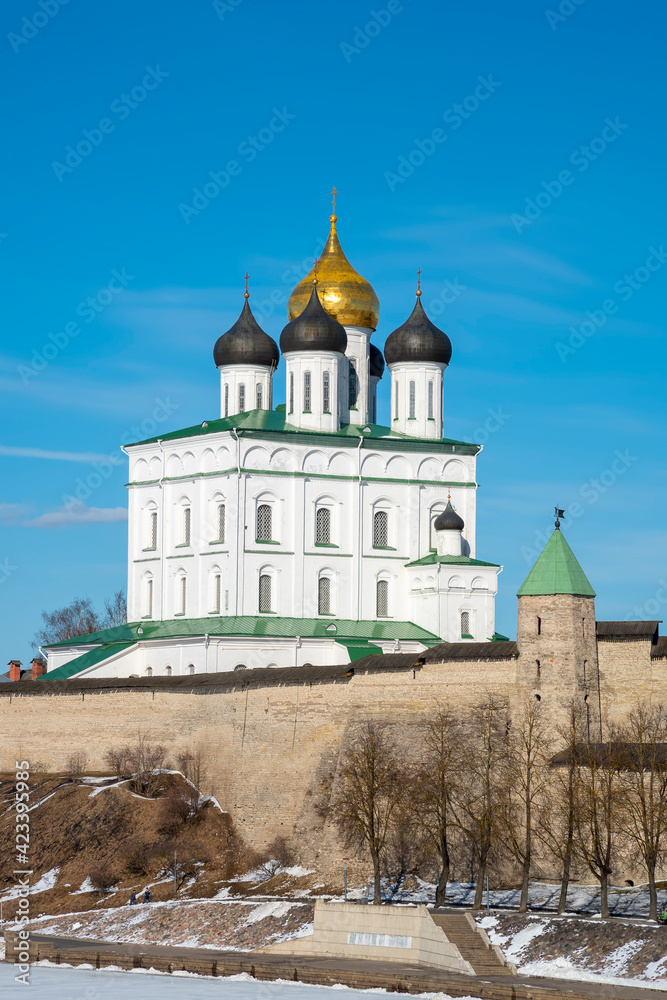 the fortress wall of the Pskov Kremlin