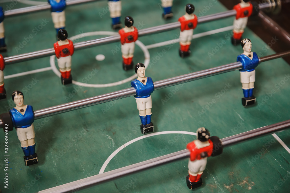 Fototapeta premium Vintage Tabletop Football game, Closeup
