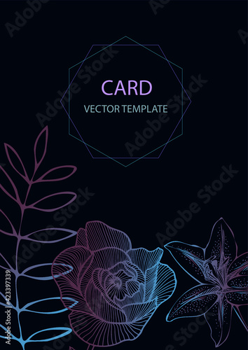 A vector design of hand drawn flowers.  Graphic floral elements to reuse.