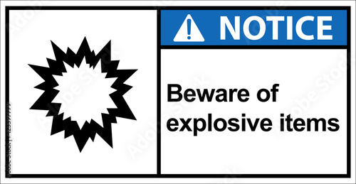 Warning From explosions or explosions fragments.,Notice sign