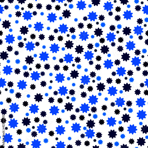 seamless pattern with blue stars. Seamless pattern with blue flowers