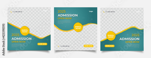 School education admission social media post and web banner template