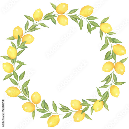 Watercolor Lemon Wreath
