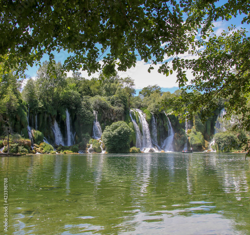 The Kravice waterfalls  originally known as the Kravica waterfalls  is one of the most beautiful natural sites in the Herzegovinian region of Bosnia and Herzegovina. Located on the Trebi  at river.