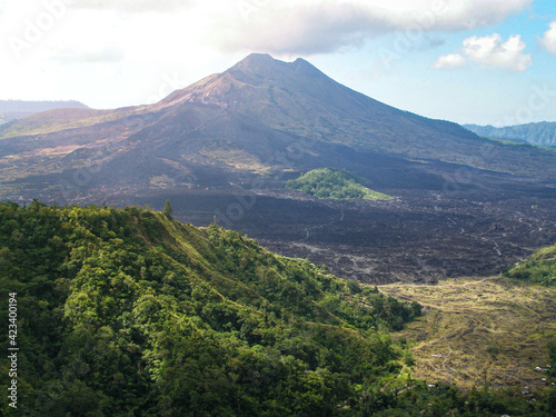 Panoramic view of Mountain Batur Kintamani with blue sky in blackground
