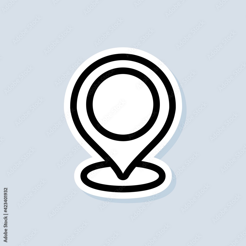 Location pin sticker, store point. Local marketing e-commerce campaign strategy. GPS location. Map pin icon. Vector on isolated background. EPS 10 Location pin sticker, store point. Local marketing e-commerce campaign strategy. GPS location. Map pin icon. Vector on isolated background. EPS 10