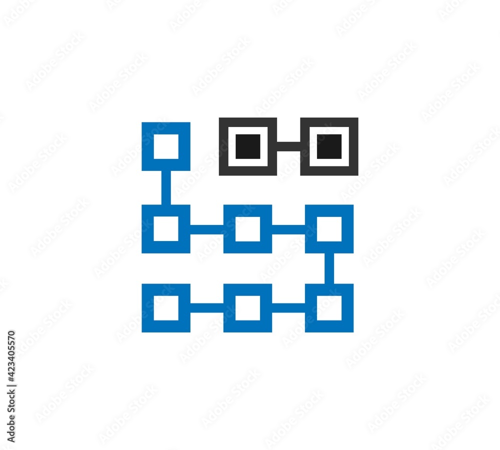 Clustering concept  colored icon. Simple blue element illustration. Clustering concept symbol design from Artificial Intelligence set. Can be used for web and mobile