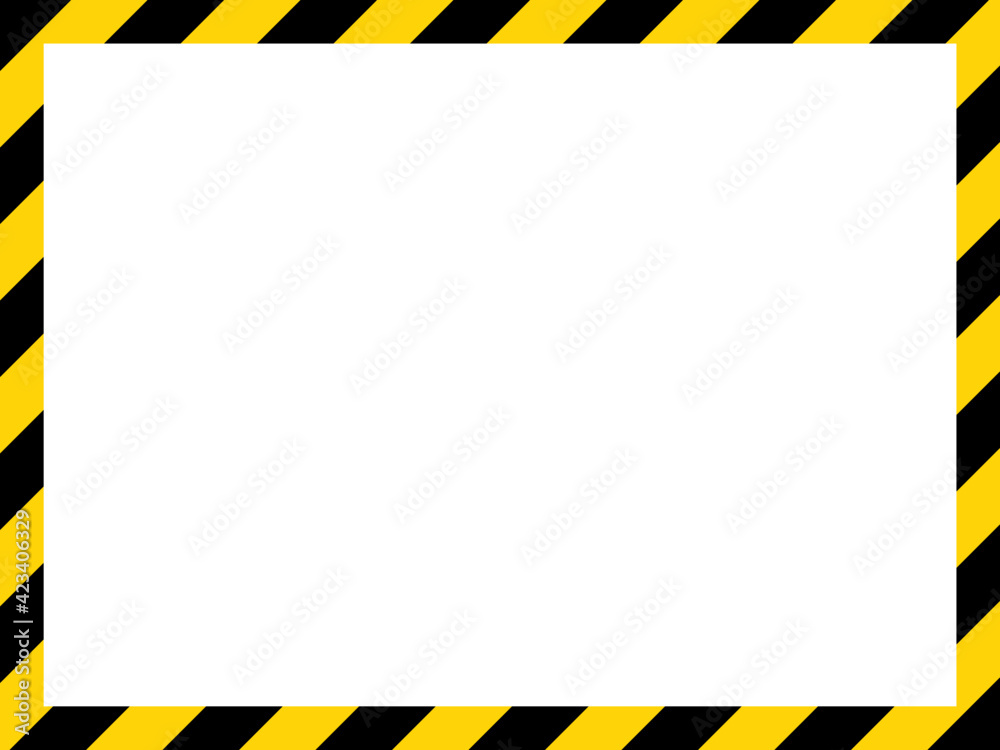 Black and yellow diagonal line striped. Blank vector illustration