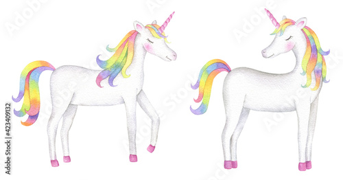 Watercolor Unicorns Illustrations photo