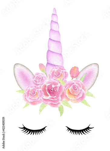Unicorn Face Illustration