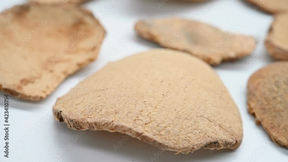 side view herb CuSanLeng or Sparganii Rhizoma or Vinegar Processed Common Burreed Tuber rotating side view herb CuSanLeng or Sparganii Rhizoma or Vinegar Processed Common Burreed Tuber rotating