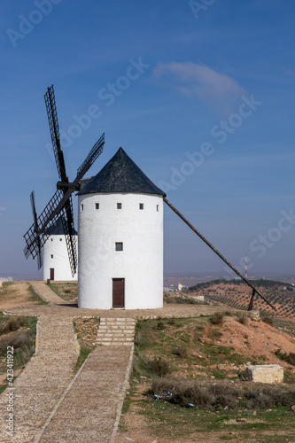 the windmills of La Mancha in the hills above San Juan de Alcazar