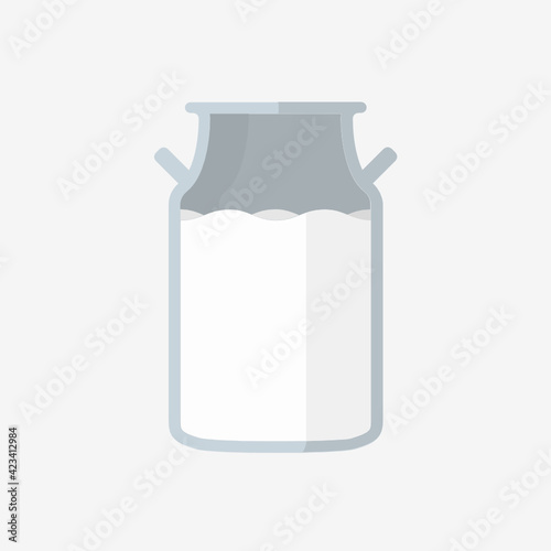 Fresh milk inside a metal can
