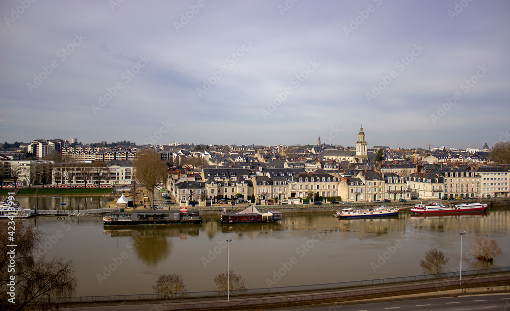 beautiful view of the city of Angers, France