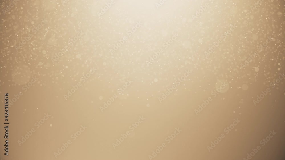 Abstract particles golden brown defocused blur bokeh light background - seamless looping, 4K, Christmas background.