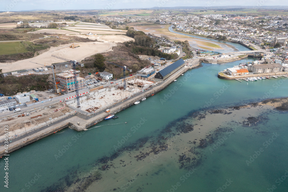 Aerial photograph taken near Hayle Beach, Hayle, Cornwall, England 