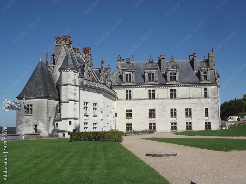 Schloss Amboise an der Loire, Frankreich castle Amboise at loire river, France Schloss Amboise an der Loire, Frankreich castle Amboise at loire river, France
