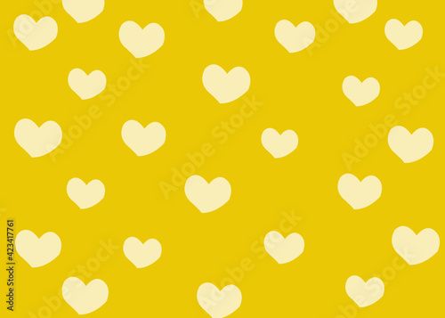 The heart pattern on yellow background use for wallpaper, gift,