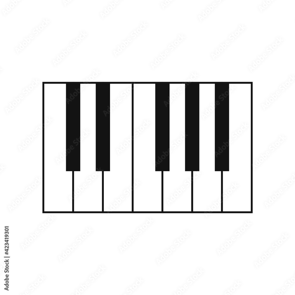 Fototapeta premium Piano vector illustration in flat design style. Classical music sign.