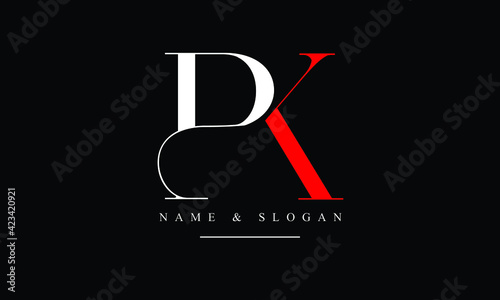 PK, KP, P, K abstract letters logo monogram