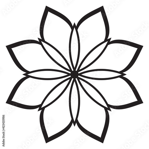 Cute Mandala. Ornamental round doodle flower isolated on white background. Geometric decorative ornament.
