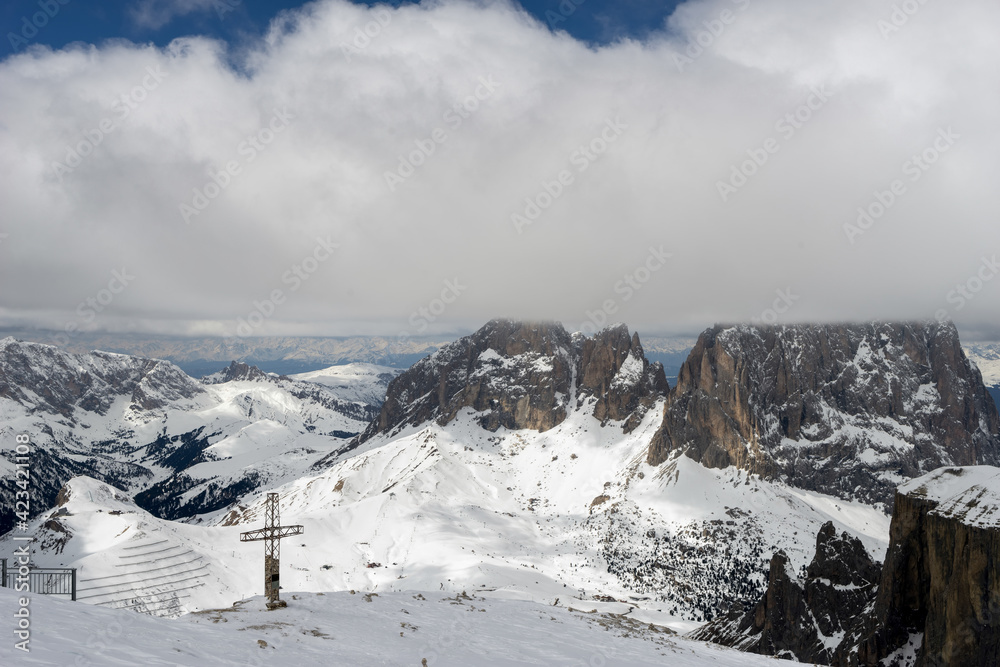 View from Sass Pordoi in the Upper Part of Val di Fassa View from Sass Pordoi in the Upper Part of Val di Fassa