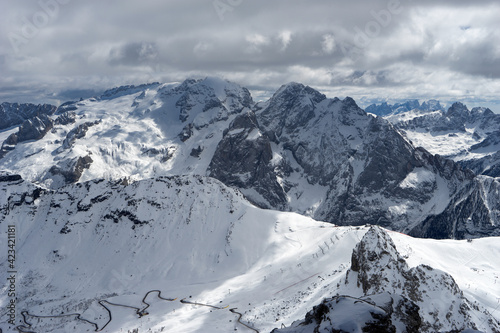 View from Sass Pordoi in the Upper Part of Val di Fassa © philipbird123