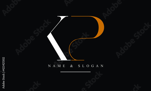 PK, KP, P, K abstract letters logo monogram