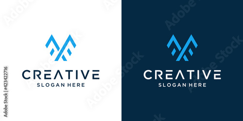 Modern letter v abstract logo design inspiration