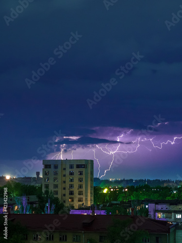 Thunderstorm in Bishkek city Kyrgyzstan