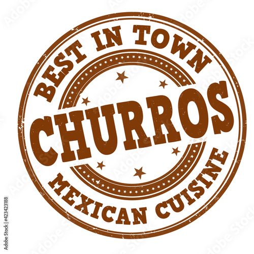 Churros grunge rubber stamp