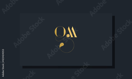 Minimal royal initial letters QM logo photo