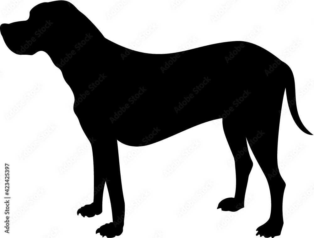 Vector illustration of the dog silhouette