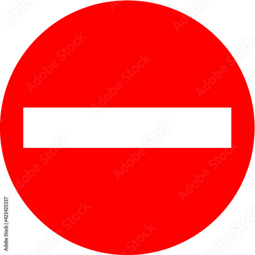 Vector illustration of the no entry sign