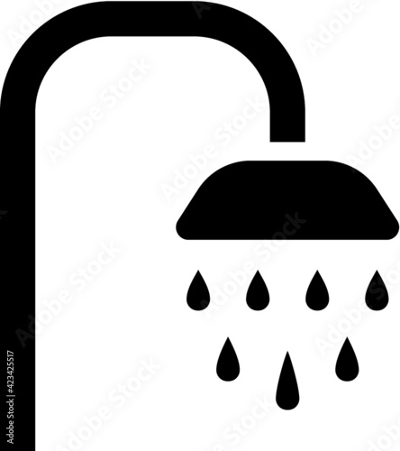 Vector illustration of the shower bathtub