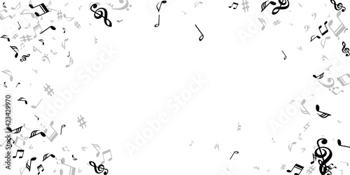 Music notes cartoon vector backdrop. Audio