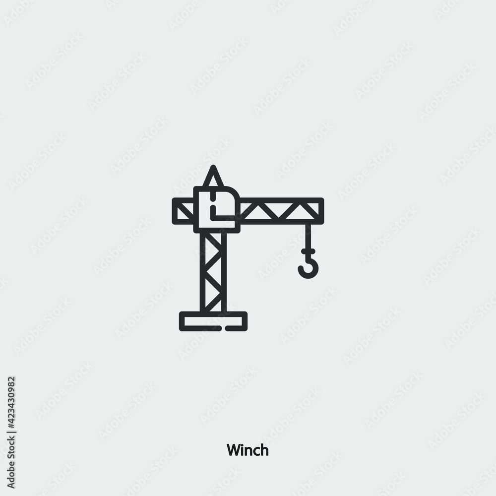 winch icon vector sign symbol