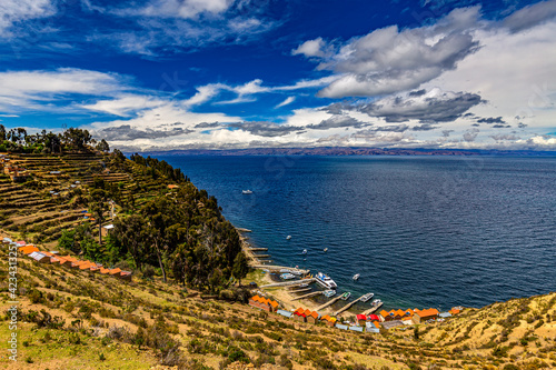 Bolivia, La Paz Department. Lake Titicaca, the Island of the Sun (Isla del Sol) - Yumani port photo