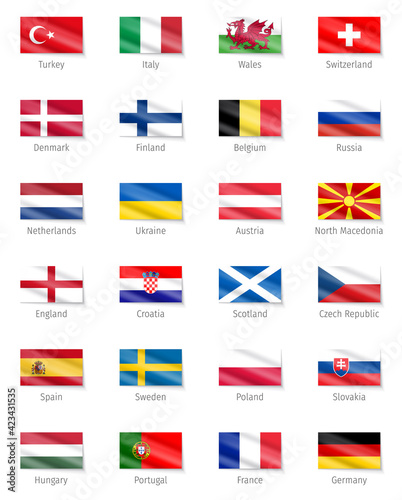 Participant Euro Cup Flags 2020. Flags 2020.