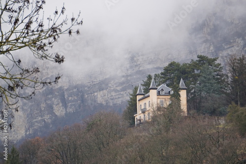 old castle in the mountains of Bonneville, France photo