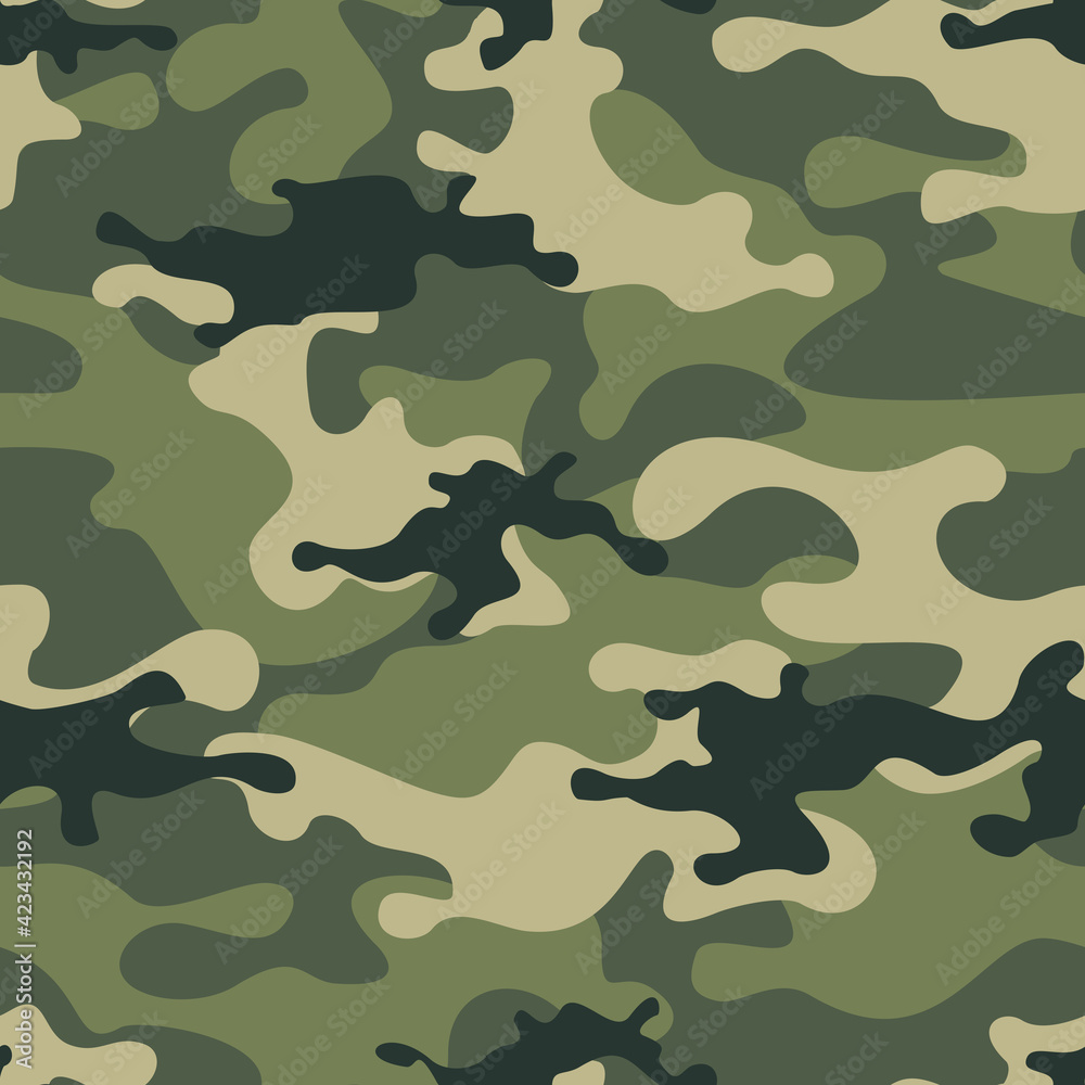 Camouflage seamless pattern from spots. Military texture. Modern camo. Print. Vector illustration
Camouflage seamless pattern from spots. Military texture. Modern camo. Print. Vector illustration