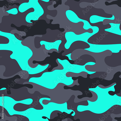 Camouflage seamless pattern. Abstract camo digital. Print on fabric and sportswear. Vector illustration